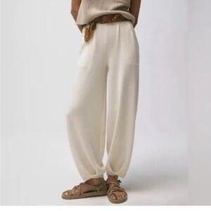 Free People Freya Cream Wide-Leg Pants